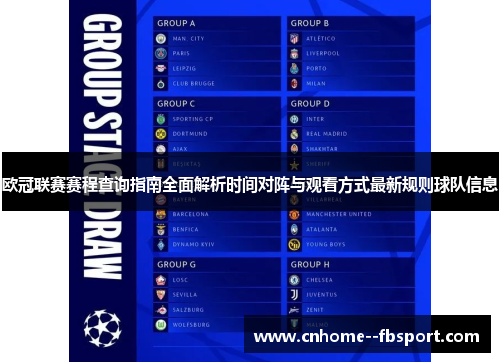 欧冠联赛赛程查询指南全面解析时间对阵与观看方式最新规则球队信息